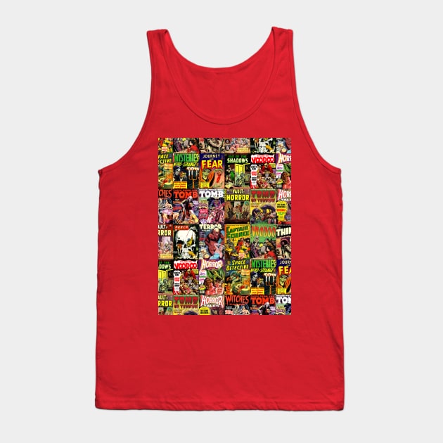 Creepy Comic Collage Tank Top by Adatude